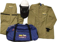 Stanco Safety Products - Size L, 4 HRC, 11 oz Arc Flash Clothing Kit - 44 cal per Sq cm, Face Shield & Hard Hat Protection, 35" Coat & Bib Overalls, Includes Gear Bag - Americas Tooling