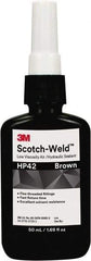 3M - 50 mL Bottle Brown Threaded Pipe Sealant - Dimethacrylate, 300°F Max Working Temp, For Seal Hydraulic & Pneumatic Pipes & Fittings - Americas Tooling