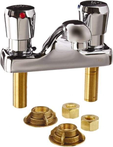 Zurn - Integral, Metering Faucet, Chrome Plated Deck Mount, Lavatory Metering Faucet - Push Button Handle - Americas Tooling