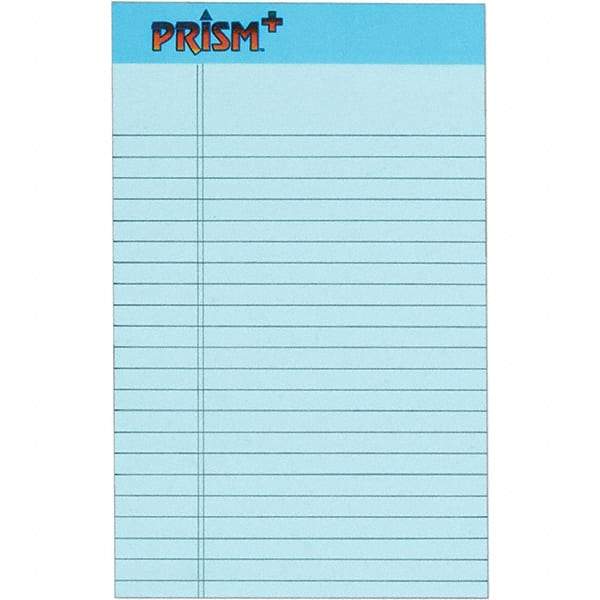 TOPS - 50 Sheet, 5 x 8", Narrow Legal Pad - Pastel Blue - Americas Tooling