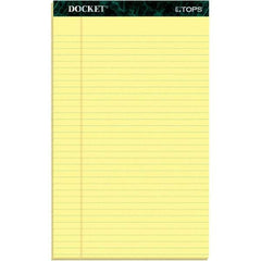 TOPS - 50 Sheet, 8-1/2 x 14", Legal/Wide (Style) Writing Pad - Canary - Americas Tooling