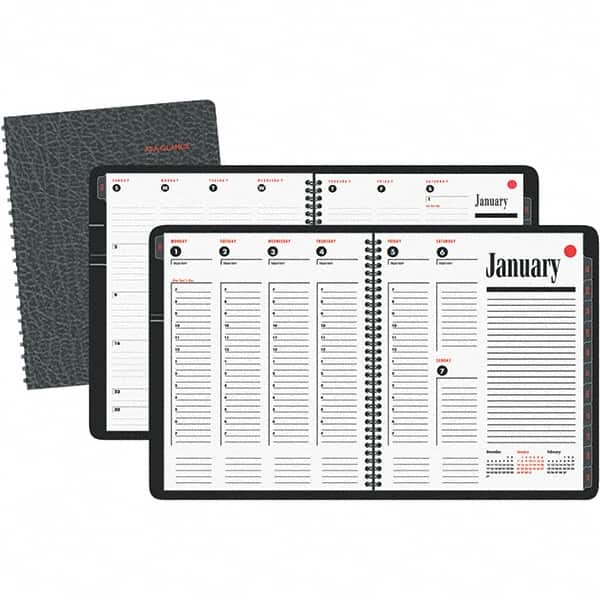 AT-A-GLANCE - 128 Sheet, 8-1/4 x 11", Weekly/Monthly Appointment Book - Black - Americas Tooling