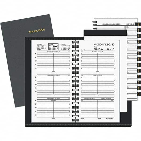 AT-A-GLANCE - 104 Sheet, 3-1/4 x 6-1/4", Weekly Appointment Book - Black & White - Americas Tooling