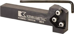 Kennametal - External Thread, 152.4mm OAL, Left Hand Indexable Grooving Cutoff Toolholder - 25.4mm Shank Height x 25.4mm Shank Width, KGMS Toolholder Style, Series A4 - Americas Tooling