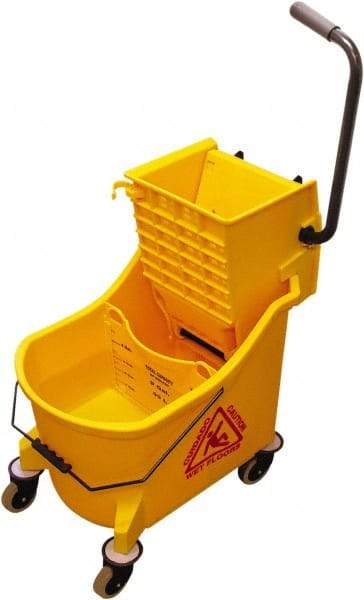 O-Cedar - 36 Qt Plastic Bucket & Wringer - 38" Long x 23" High x 14" Wide, Yellow - Americas Tooling