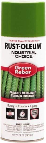 Rust-Oleum - Green Rebar, Gloss, Rebar Coating Spray Paint - 8 Sq Ft per Can, 12 oz Container - Americas Tooling