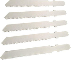 Disston - 5 Piece, 2-3/4" to 3-1/2" Long, 6 to 14 Teeth per Inch, Carbon Jig Saw Blade Set - Toothed Edge, U-Shank - Americas Tooling