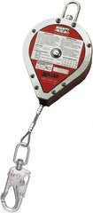 Miller - 20' Long, 310 Lb Capacity, Galvanized Wire Rope Self-Retracting Lifeline - 0.187" Diam, Steel Locking Swivel Snap Hook Connector, Steel Twist-Lock Carabiner Connector - Americas Tooling