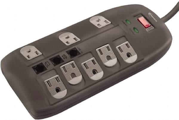 innovera - 8 Outlets, 120 Volts, 15 Amps, 6' Cord, Surge Power Outlet Strip - Floor Mount, 5-15R NEMA Configuration - Americas Tooling