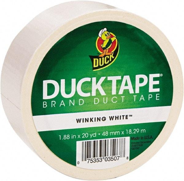 Duck - 1-7/8" x 20 Yds White Duct Tape - 9 mil, Rubber Adhesive, Vinyl Backing, 22 Lb/ln Tensile Strength, Series DUC - Americas Tooling