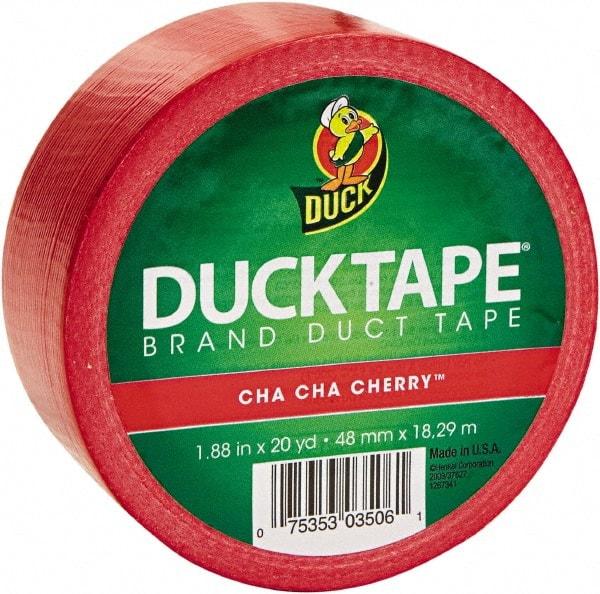 Duck - 1-7/8" x 20 Yds Red Duct Tape - 9 mil, Rubber Adhesive, Vinyl Backing, 22 Lb/ln Tensile Strength, Series DUC - Americas Tooling