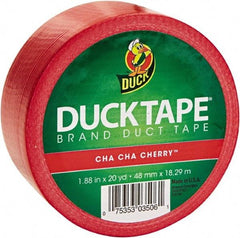 Duck - 1-7/8" x 20 Yds Red Duct Tape - 9 mil, Rubber Adhesive, Vinyl Backing, 22 Lb/ln Tensile Strength, Series DUC - Americas Tooling