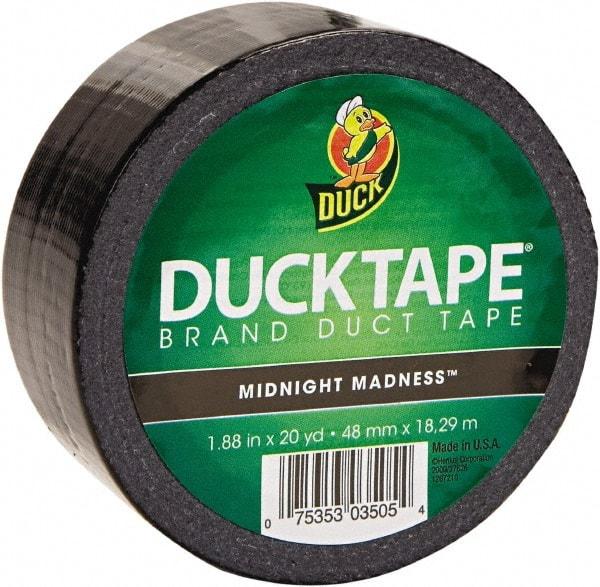 Duck - 1-7/8" x 20 Yds Black Duct Tape - 9 mil, Rubber Adhesive, Vinyl Backing, 22 Lb/ln Tensile Strength, Series DUC - Americas Tooling