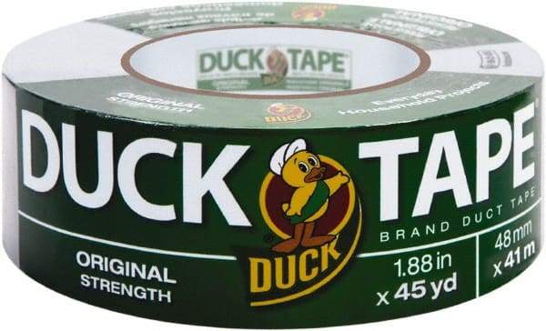 Duck - 1-7/8" x 45 Yds Gray Duct Tape - 9 mil, Rubber Adhesive, Vinyl Backing, 22 Lb/ln Tensile Strength, Series DUC - Americas Tooling