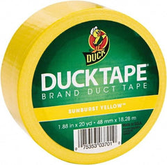 Duck - 1-7/8" x 20 Yds Yellow Duct Tape - 9 mil, Rubber Adhesive, Vinyl Backing, 22 Lb/ln Tensile Strength, Series DUC - Americas Tooling