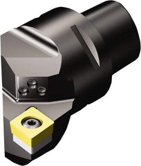 Sandvik Coromant - Left Hand Cut, Size C6, CCMT 432 Insert Compatiblity, Modular Turning & Profiling Cutting Unit Head - 45mm Ctr to Cutting Edge, 65mm Head Length, Through Coolant, Series CoroTurn 107 - Americas Tooling