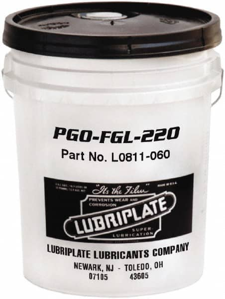 Lubriplate - 5 Gal Pail, Synthetic Gear Oil - 6°F to 443°F, 227 St Viscosity at 40°C, 42 St Viscosity at 100°C, ISO 220 - Americas Tooling