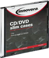 innovera - 1 Compartment, 4-7/8 Inch Wide x 1/4 Inch Deep x 5-5/8 Inch High, CD/DVD Storage Case - Polystyrene, Clear - Americas Tooling