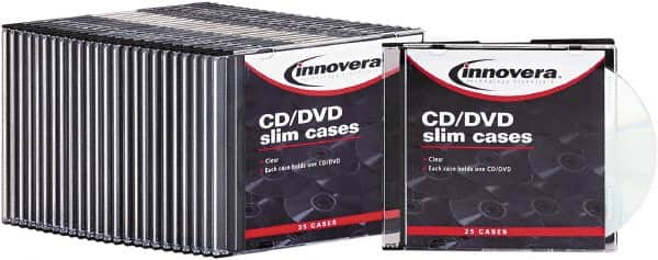 innovera - 1 Compartment, 4-7/8 Inch Wide x 1/4 Inch Deep x 5-5/8 Inch High, CD/DVD Case - Polystyrene, Clear - Americas Tooling