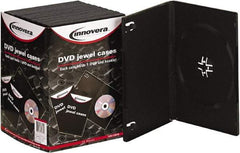 innovera - 1 Compartment, 5-3/8 Inch Wide x 1/2 Inch Deep x 7-1/2 Inch High, DVD Case - Plastic, Black - Americas Tooling