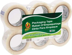 Duck - 1-7/8" x 110 Yd Clear Acrylic Adhesive Packaging Tape - Polypropylene Film Backing, 1.9 mil Thick, 25 Lb Tensile Strength, Series DUC - Americas Tooling