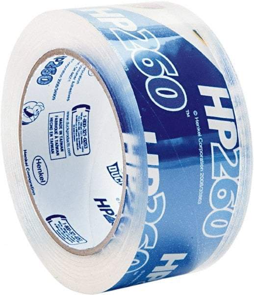 Duck - 1-7/8" x 60 Yd Clear Acrylic Adhesive Packaging Tape - Polypropylene Film Backing, 3.1 mil Thick, 31 Lb Tensile Strength, Series DUC - Americas Tooling