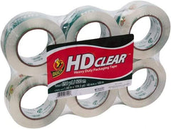 Duck - 1-7/8" x 110 Yd Clear Acrylic Adhesive Packaging Tape - Polypropylene Film Backing, 2.6 mil Thick, 31 Lb Tensile Strength, Series DUC - Americas Tooling