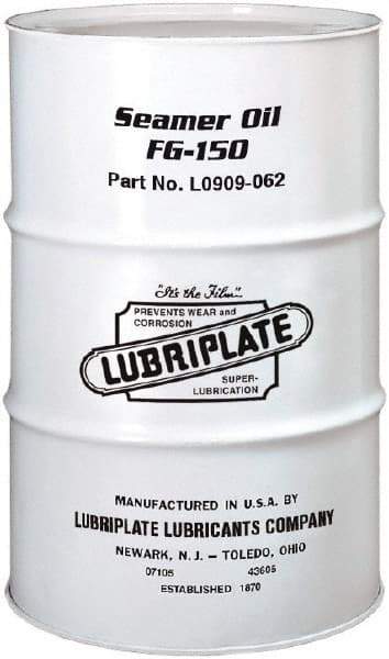 Lubriplate - 55 Gal Drum Mineral Seamer Oil - SAE 40, ISO 150, 109 cSt at 40°C & 12 cSt at 100°C, Food Grade - Americas Tooling