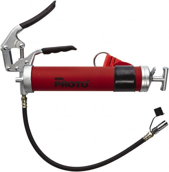 Proto - 3,600 Max psi, Flexible Pistol Grease Gun - 14 oz (Cartridge) & 16 oz (Bulk) Capacity, 3-Way, Bulk, Cartridge & Filler Pump - Americas Tooling