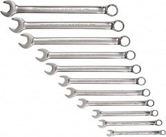 Proto - 11 Piece, 7mm to 19mm, 12 Point Combination Wrench Set - Metric Measurement Standard, Full Polish Chrome Finish, Comes in Tool Roll - Americas Tooling