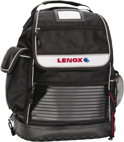 Lenox - 30 Pocket Black Ballistic Nylon Backpack Tool Bag - 6" Wide x 14" Deep x 18" High - Americas Tooling