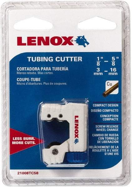 Lenox - 1/8" to 5/8" Pipe Capacity, Tube Cutter - Cuts Copper - Americas Tooling