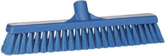 Vikan - 16" Fine Particle Synthetic Push Broom - 2" Bristle Length, Plastic Block, European Threaded Handle Connection - Americas Tooling