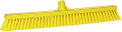 Vikan - 24" Combo Duty Synthetic Push Broom - 2" Bristle Length, Plastic Block, European Threaded Handle Connection - Americas Tooling