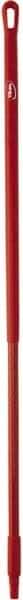 Vikan - 51 x 1-1/4" Fiberglass Squeegee Handle - European Threaded Connection, Red - Americas Tooling