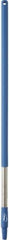 Vikan - 39-1/2 x 1-1/4" Stainless Steel Squeegee Handle - European Threaded Connection, Blue - Americas Tooling