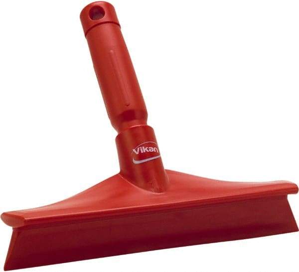 Vikan - 9.84" Rubber Blade Bench Squeegee - Single Edge, Red, Plastic Holder - Americas Tooling