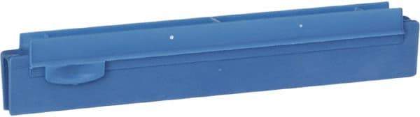 Vikan - 10" Rubber Blade Squeegee Refill - Double Edge, Blue, Plastic Holder - Americas Tooling