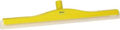 Vikan - 24" Foam Rubber Blade Floor Squeegee - Double Edge, Yellow, Plastic Holder - Americas Tooling