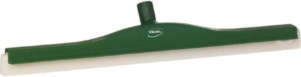 Vikan - 24" Foam Rubber Blade Floor Squeegee - Double Edge, Green, Plastic Holder - Americas Tooling