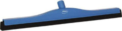 Vikan - 24" Foam Rubber Blade Bench Squeegee - Double Edge, Blue, Plastic Holder - Americas Tooling