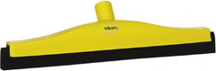 Vikan - 16" Foam Rubber Blade Bench Squeegee - Double Edge, Yellow, Plastic Holder - Americas Tooling