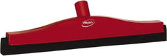 Vikan - 16" Foam Rubber Blade Bench Squeegee - Double Edge, Red, Plastic Holder - Americas Tooling