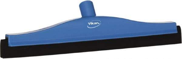 Vikan - 16" Foam Rubber Blade Bench Squeegee - Double Edge, Blue, Plastic Holder - Americas Tooling