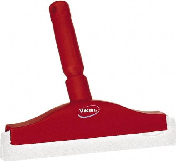 Vikan - 10" Foam Rubber Blade Bench Squeegee - Double Edge, Red, Plastic Holder - Americas Tooling