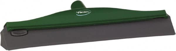 Vikan - 16" Rubber Blade Ceiling Squeegee - Double Edge, Green, Plastic Holder - Americas Tooling