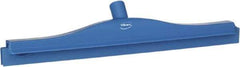 Vikan - 20" Rubber Blade Floor Squeegee - Double Edge, Blue, Plastic Holder - Americas Tooling