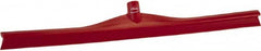 Vikan - 27.56" Rubber Blade Floor Squeegee - Single Edge, Red, Plastic Holder - Americas Tooling