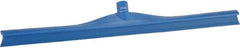 Vikan - 27.56" Rubber Blade Floor Squeegee - Single Edge, Blue, Plastic Holder - Americas Tooling