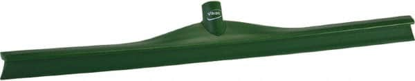 Vikan - 27.56" Rubber Blade Floor Squeegee - Single Edge, Green, Plastic Holder - Americas Tooling